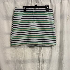 Izod White Skirt with Green and Blue Stripes